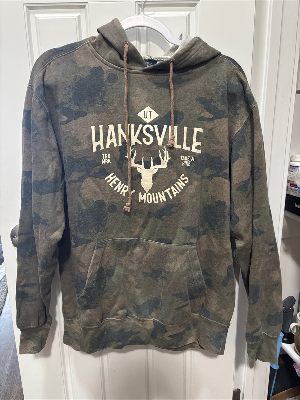 MV Sport Olive Camo Crewneck Hoodie with Graphic